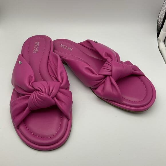 MICHAEL KORS Sandals Pink 9 Flat Slide Pillowy Comfy - Picture 3 of 7